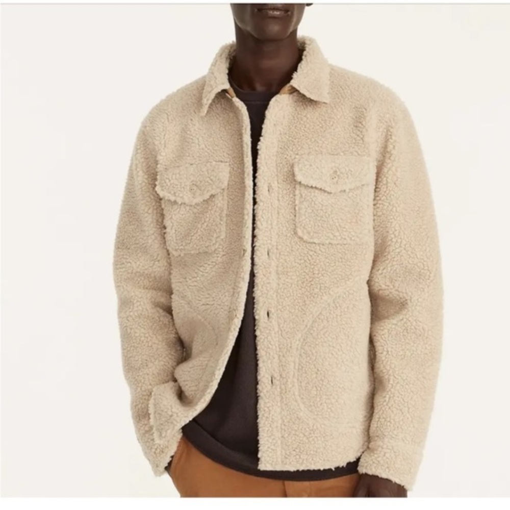 J CREW  Nordic sherpa-fleece shirt-jacket L